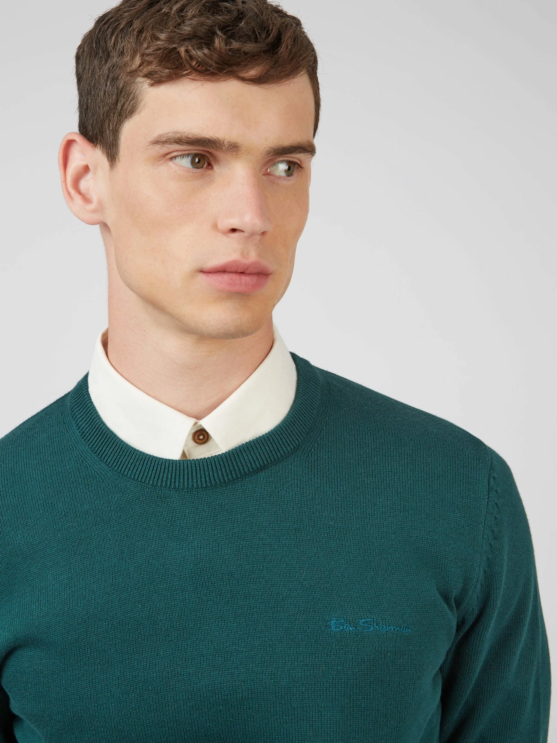 Signature Knit Crewneck Sweater - Ocean Green 5 Signature Knit Crewneck Sweater - Ocean Green - Image 5