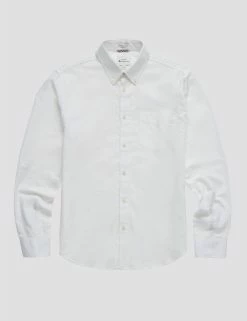Signature Organic Long-Sleeve Oxford Shirt - White -clothing Shop 0065094 010 D NOTAB