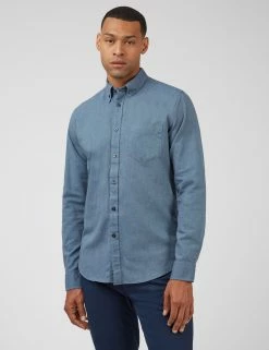 Signature Organic Long-Sleeve Oxford Shirt - Dark Blue