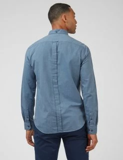 Signature Organic Long-Sleeve Oxford Shirt - Dark Blue -clothing Shop 0065094 026 C scaled