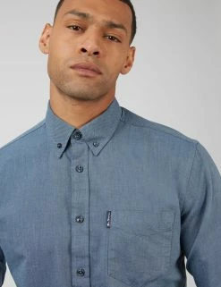 Signature Organic Long-Sleeve Oxford Shirt - Dark Blue -clothing Shop 0065094 026 E scaled