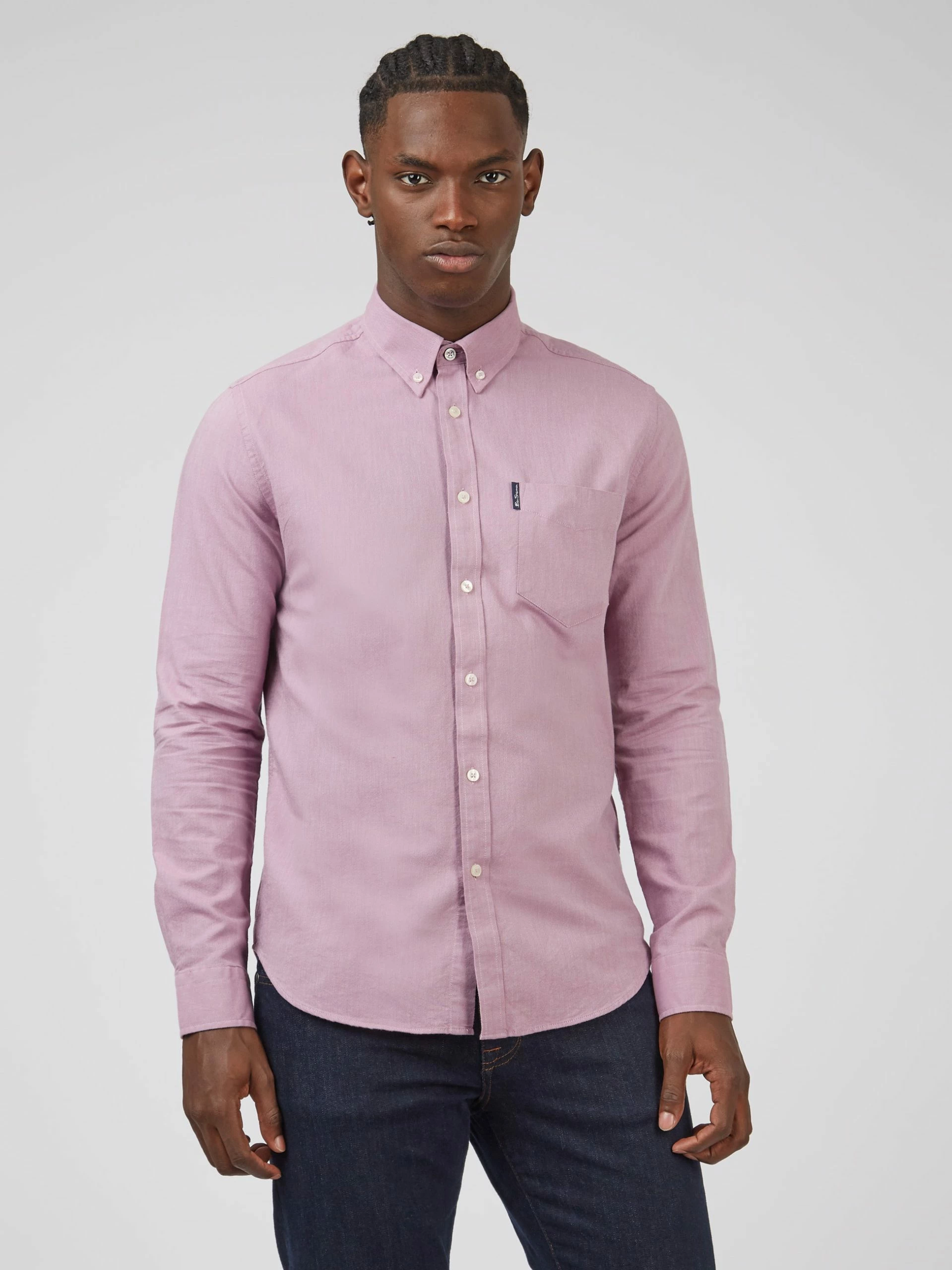 Signature Organic Long-Sleeve Oxford Shirt - Grape 2 Signature Organic Long-Sleeve Oxford Shirt - Grape - Image 2