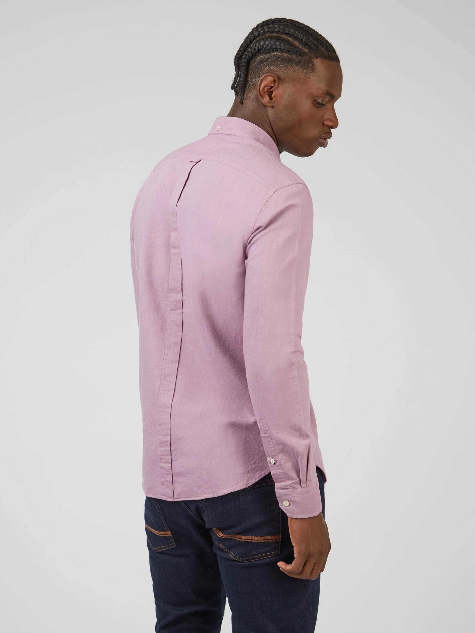 Signature Organic Long-Sleeve Oxford Shirt - Grape 4 Signature Organic Long-Sleeve Oxford Shirt - Grape - Image 4