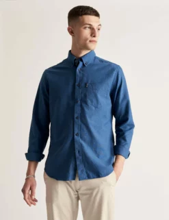 Signature Organic Long-Sleeve Oxford Shirt - Persian Blue
