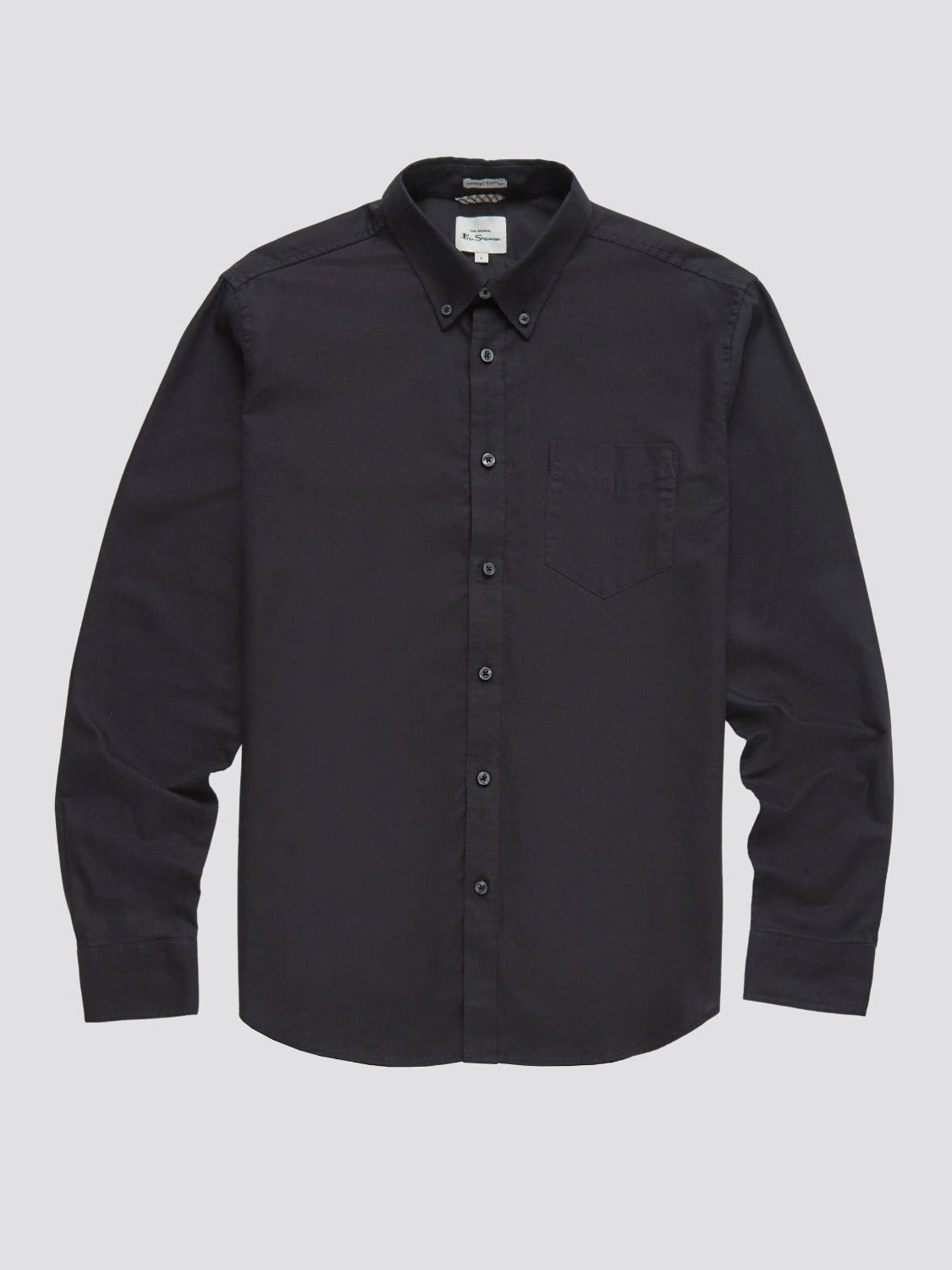 Signature Organic Long-Sleeve Oxford Shirt - Barely Black 9 Signature Organic Long-Sleeve Oxford Shirt - Barely Black - Image 9