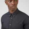 Signature Organic Long-Sleeve Oxford Shirt - Barely Black