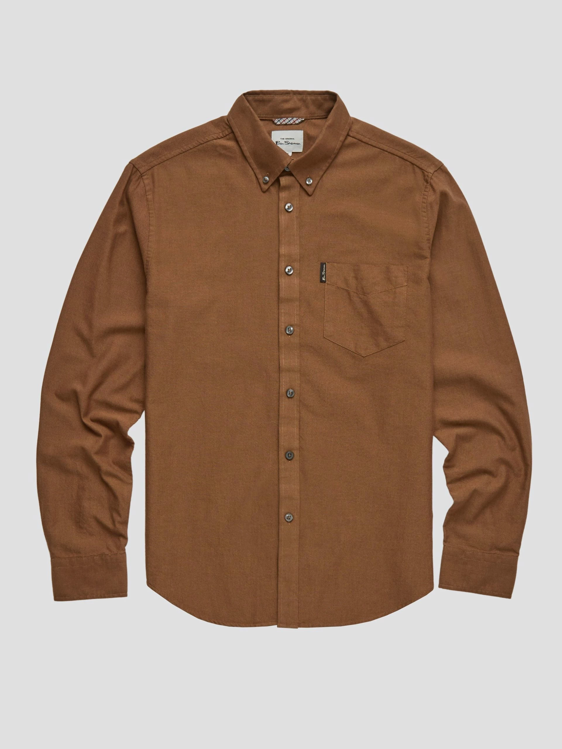 Signature Organic Long-Sleeve Oxford Shirt - Light Brown 6 Signature Organic Long-Sleeve Oxford Shirt - Light Brown - Image 6