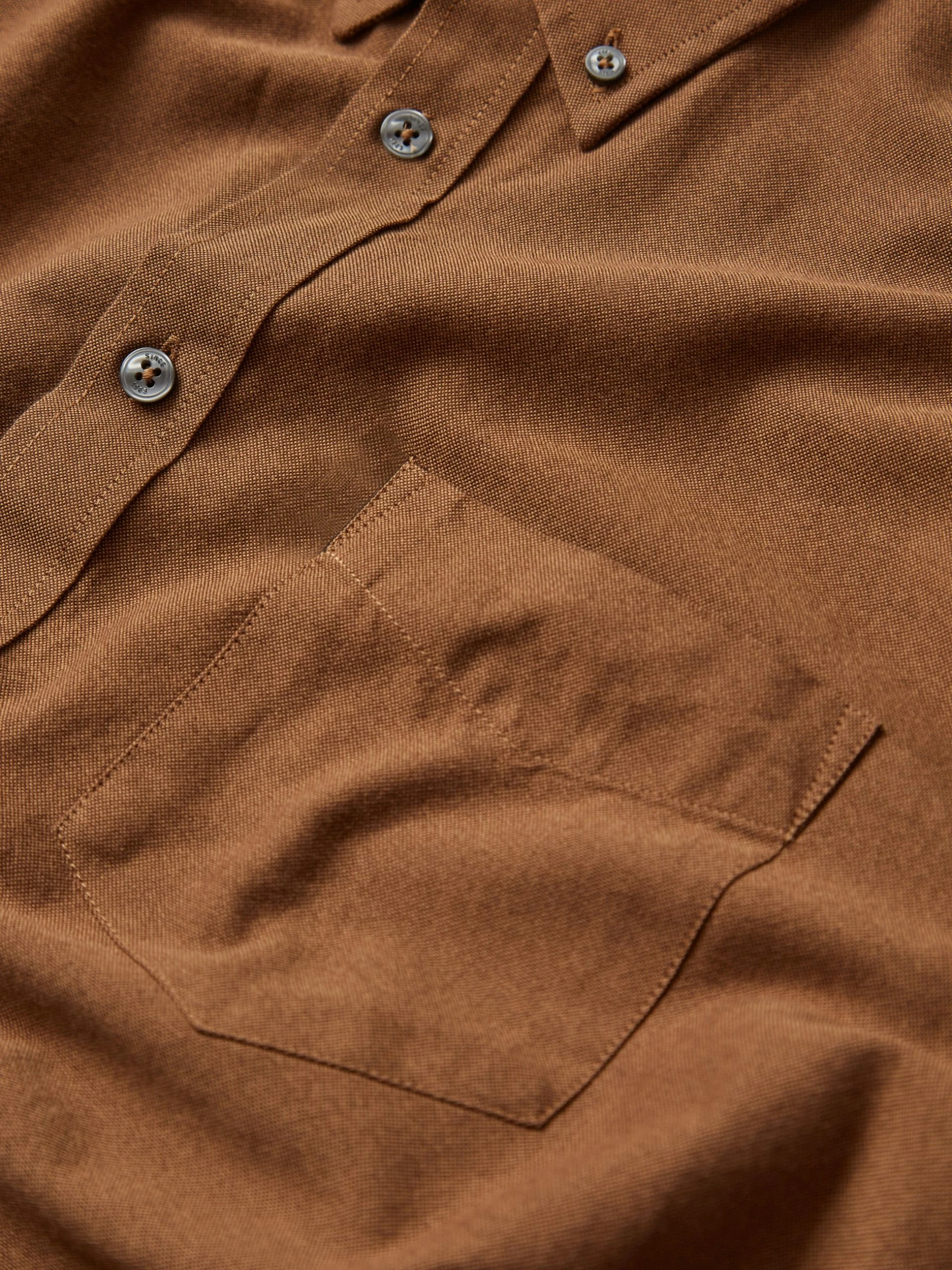 Signature Organic Long-Sleeve Oxford Shirt - Light Brown 2 Signature Organic Long-Sleeve Oxford Shirt - Light Brown - Image 2
