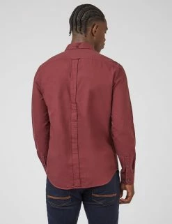 Signature Organic Long-Sleeve Oxford Shirt - Wine -clothing Shop 0065094 580 C scaled
