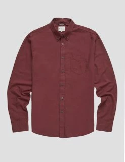 Signature Organic Long-Sleeve Oxford Shirt - Wine -clothing Shop 0065094 580 D ew39ik scaled