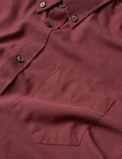 Signature Organic Long-Sleeve Oxford Shirt - Wine