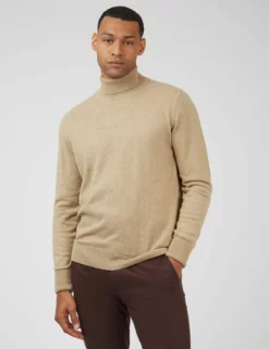 Signature Knit Roll-Neck Sweater - Sand