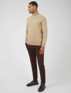 Signature Knit Roll-Neck Sweater - Sand -clothing Shop 0066143 310 B scaled