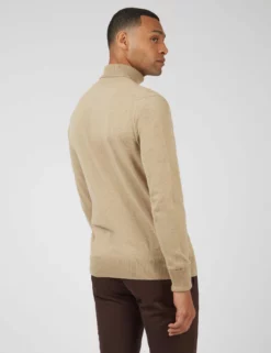 Signature Knit Roll-Neck Sweater - Sand -clothing Shop 0066143 310 C scaled