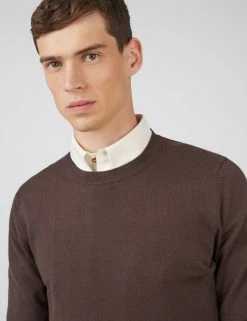 Signature Knit Crewneck Sweater - Peat -clothing Shop 0066549 380 E scaled