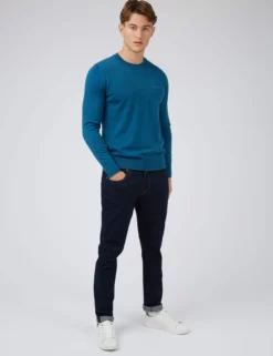Signature Knit Crewneck Sweater - Dark Teal -clothing Shop 0066549 541 B scaled