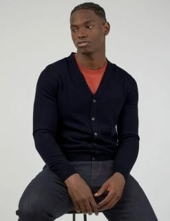 Signature Knit Cardigan Sweater - Navy