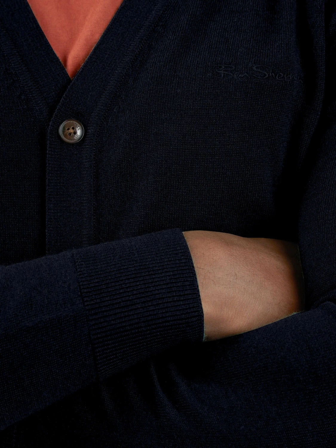 Signature Knit Cardigan Sweater - Navy 4 Signature Knit Cardigan Sweater - Navy - Image 4