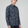 Large Paisley Print Long-Sleeve Shirt - Marine