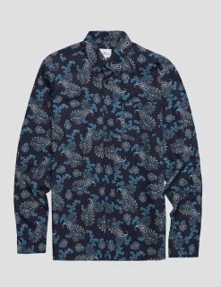 Large Paisley Print Long-Sleeve Shirt - Marine -clothing Shop 0066687 035 D scaled