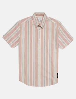 Ivy Oxford Stripe Short-Sleeve Shirt - Dark Pink -clothing Shop 0066695C 530 D wwepdi scaled