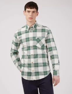 Oxford Tartan Check Long-Sleeve Shirt - Hunter Green