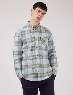 Oxford Tartan Check Long-Sleeve Shirt - Sky Blue