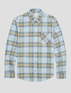 Oxford Tartan Check Long-Sleeve Shirt - Sky Blue -clothing Shop 0066713C 940 D scaled