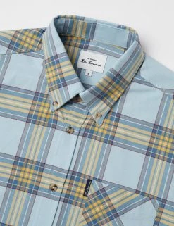 Oxford Tartan Check Long-Sleeve Shirt - Sky Blue -clothing Shop 0066713C 940 E scaled
