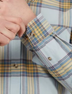 Oxford Tartan Check Long-Sleeve Shirt - Sky Blue -clothing Shop 0066713C 940 G scaled