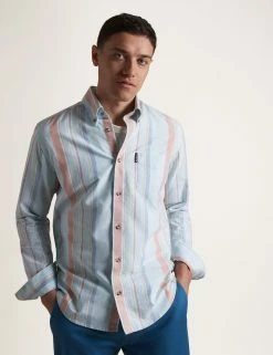 The Oxford Ivy Stripe Long-Sleeve Shirt - Sky Blue