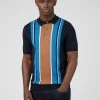 Iconic Vertical Stripe Mod Knit Polo - Dark Navy