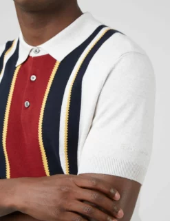 Iconic Vertical Textured Stripe Mod Knit Polo - Ivory -clothing Shop 0066861 015 G scaled