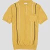 Minimal Mod Knit Striped Polo - Butterscotch