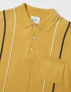 Minimal Mod Knit Striped Polo - Butterscotch -clothing Shop 0066862 452 E scaled