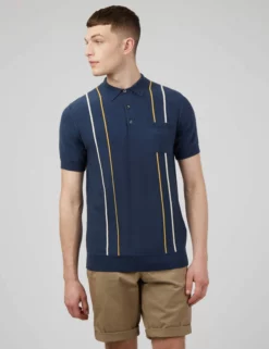 Minimal Mod Knit Striped Polo - Blue Denim 9 Minimal Mod Knit Striped Polo - Blue Denim -clothing Shop 0066862 850 A scaled