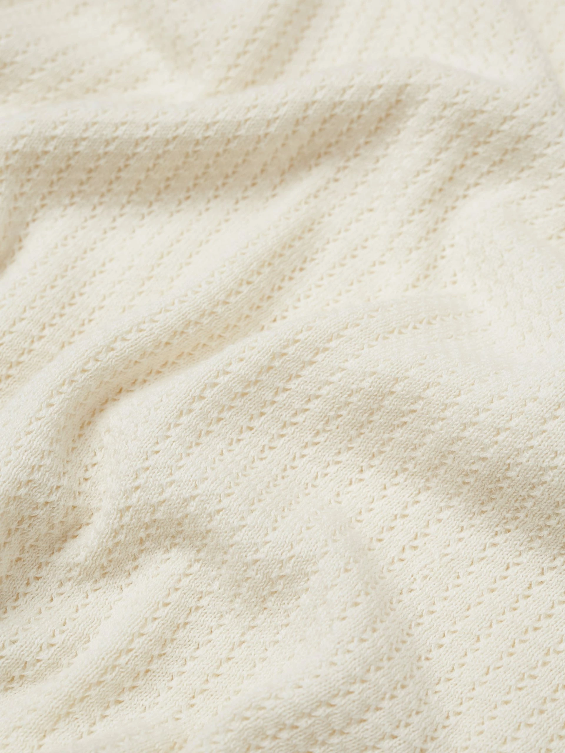 Textured Lightweight Knit Polo - Ivory 6 Textured Lightweight Knit Polo - Ivory - Image 6