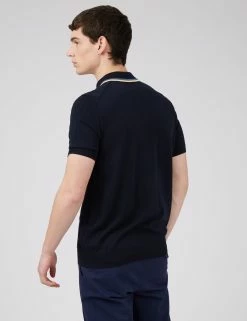 Textured Lightweight Knit Polo - Dark Navy -clothing Shop 0066863 025 C scaled