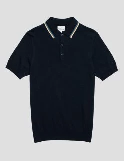 Textured Lightweight Knit Polo - Dark Navy -clothing Shop 0066863 025 E scaled