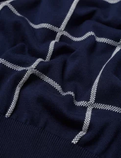 B By Ben Sherman Jacquard Check Knit Polo - Marine -clothing Shop 0066865 035 F scaled