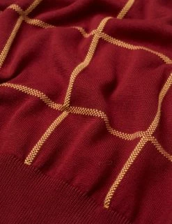 B By Ben Sherman Jacquard Check Knit Polo - Claret -clothing Shop 0066865 048 F scaled