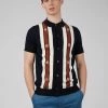 Button-Through Mod Knit Polo - Dark Navy