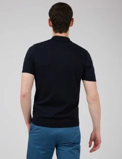 Button-Through Mod Knit Polo - Dark Navy -clothing Shop 0066867 025 C scaled