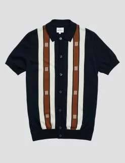 Button-Through Mod Knit Polo - Dark Navy -clothing Shop 0066867 025 D scaled