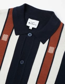 Button-Through Mod Knit Polo - Dark Navy -clothing Shop 0066867 025 E scaled