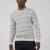 Fine Stripe Long-Sleeve Crew Neck - Ivory