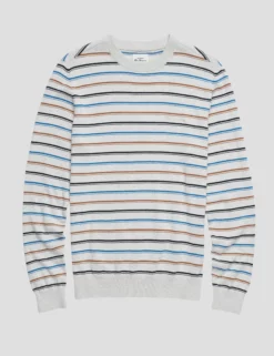 Fine Stripe Long-Sleeve Crew Neck - Ivory -clothing Shop 0066868 015 D scaled