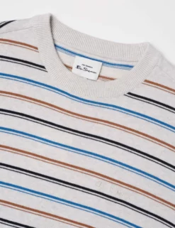 Fine Stripe Long-Sleeve Crew Neck - Ivory -clothing Shop 0066868 015 E scaled