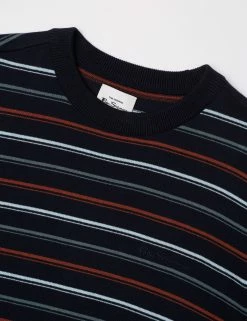 Fine Stripe Long-Sleeve Crew Neck - Dark Navy -clothing Shop 0066868 025 F scaled