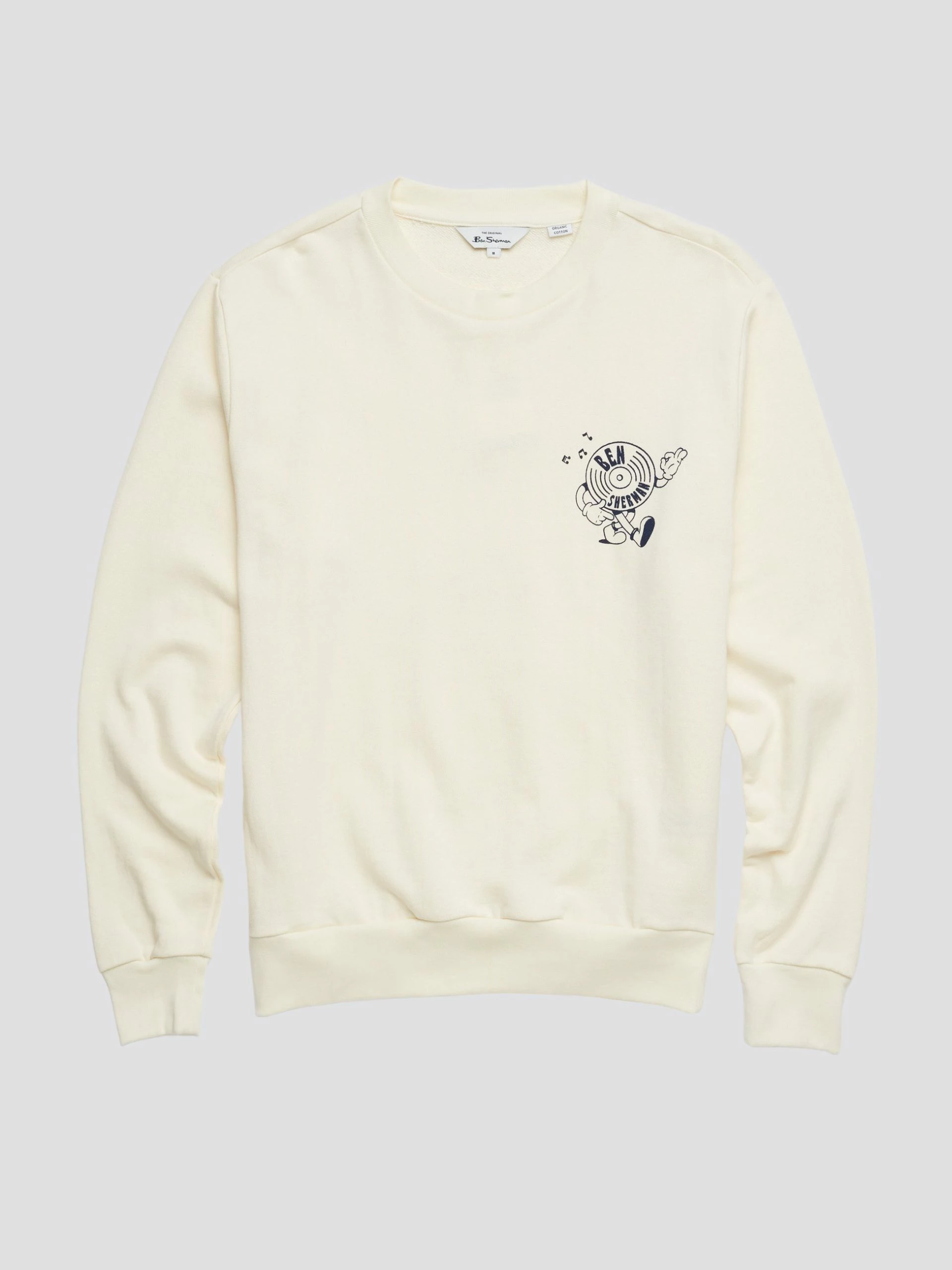 Strolling Record Graphic Crewneck Sweatshirt - Ivory 5 Strolling Record Graphic Crewneck Sweatshirt - Ivory - Image 5